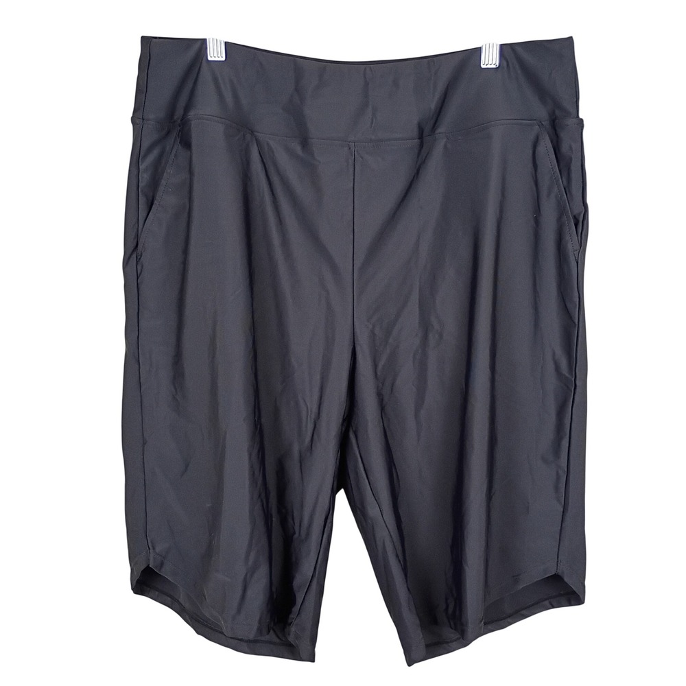 Gradual Womens Black Swim Shorts with Pockets Built-in Liner Size 2XL NEW